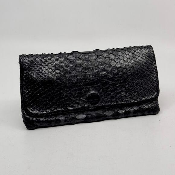 Vintage Python Snakeskin Black Wallet - Picture 1 of 7